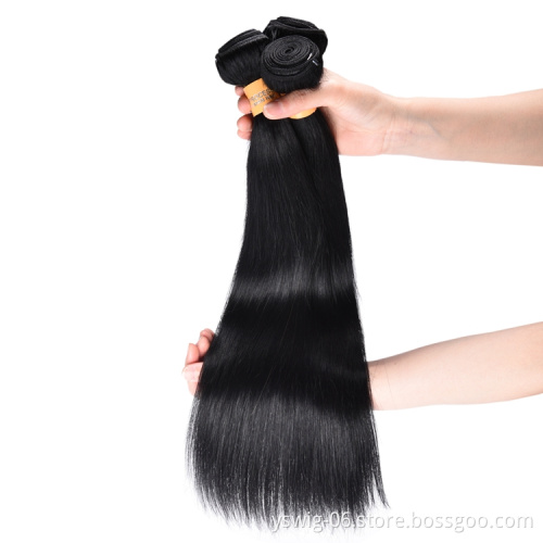 Natural Peruvian Human Hair, Plain Color 1# Jet Black Straight Remy Hair Peruvian Human Hair Weave, Brazilian Virgin Human Hair